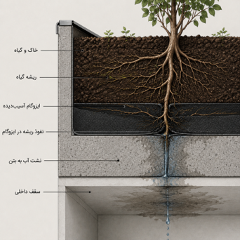 نحوه نفوذ ریشه در ایزوگام